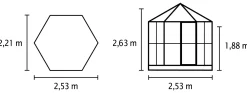 Vitavia Gewächshaus Juno 4500 253 x 221 cm 3 mm ESG