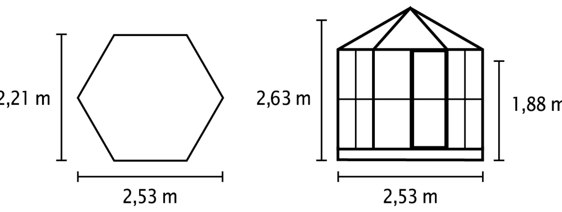 Vitavia Gewächshaus Juno 4500 253 x 221 cm 3 mm ESG