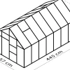 Vitavia Gewächshaus Merkur 11500 254 x 441 cm 3 mm ESG