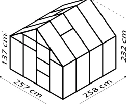 Vitavia Gewächshaus Merkur 6700 254 x 254 cm 6 mm HPK