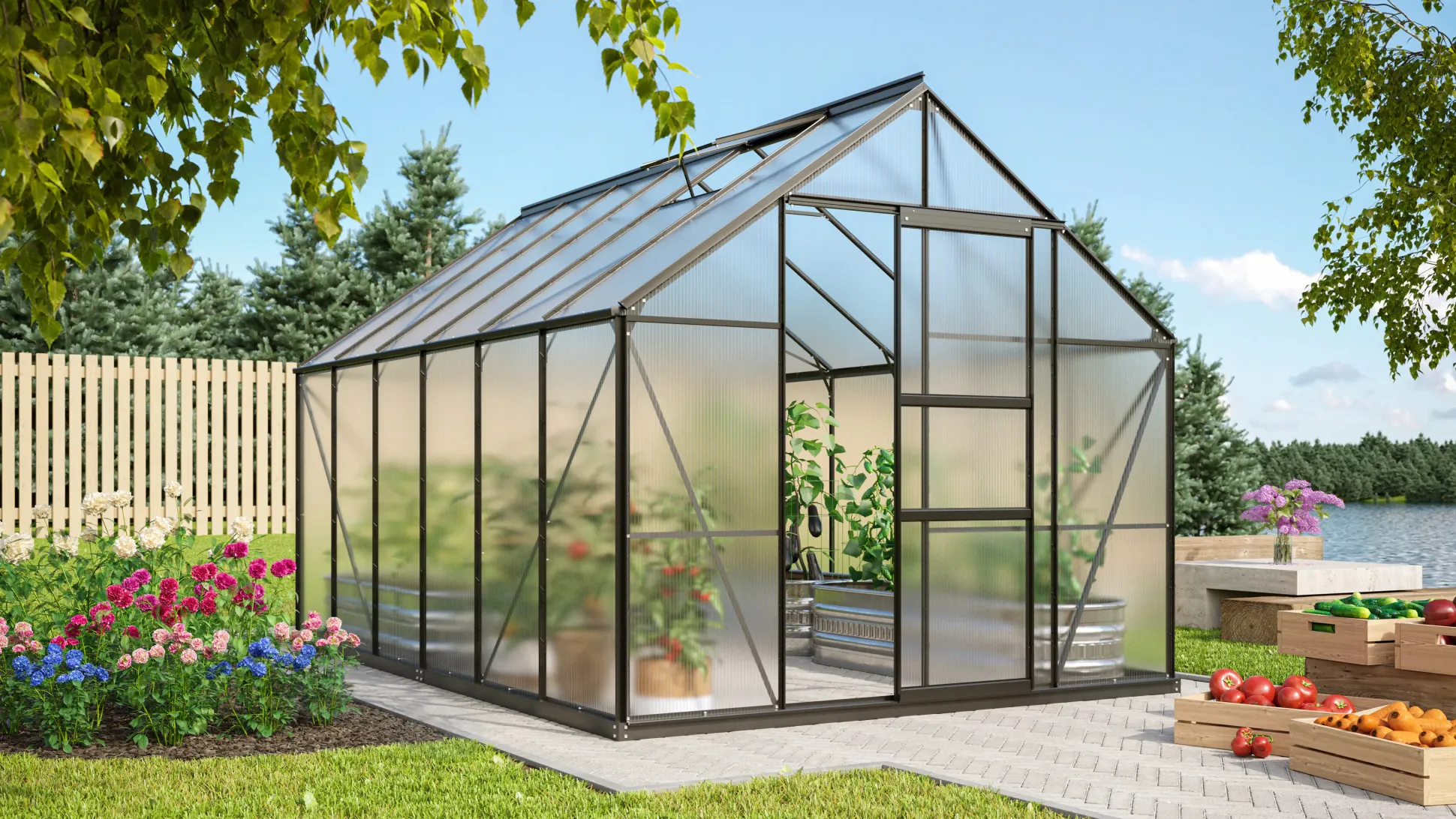 Vitavia Gewächshaus Merkur 9900 254 x 379 cm 4 mm HPK