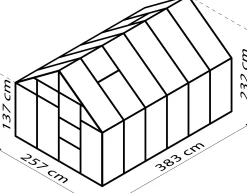 Vitavia Gewächshaus Merkur 9900 254 x 379 cm 3 mm ESG