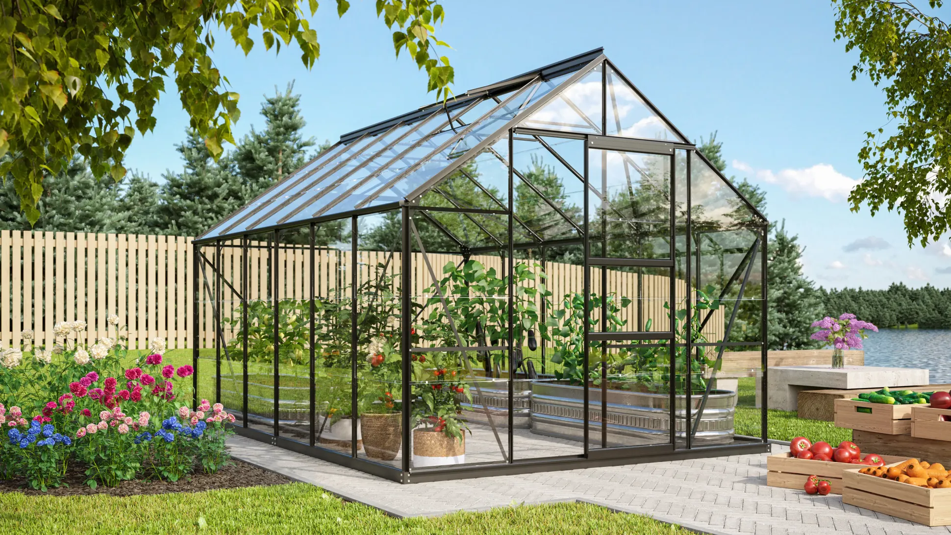 Vitavia Gewächshaus Merkur 9900 254 x 379 cm 3 mm ESG