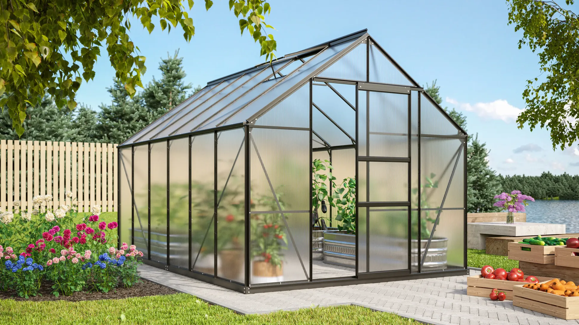Vitavia Gewächshaus Merkur 9900 254 x 379 cm 6 mm HPK