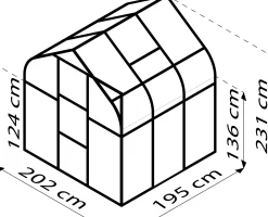 Vitavia Gewächshaus Orion 3800 202 x 195 cm 3 mm ESG