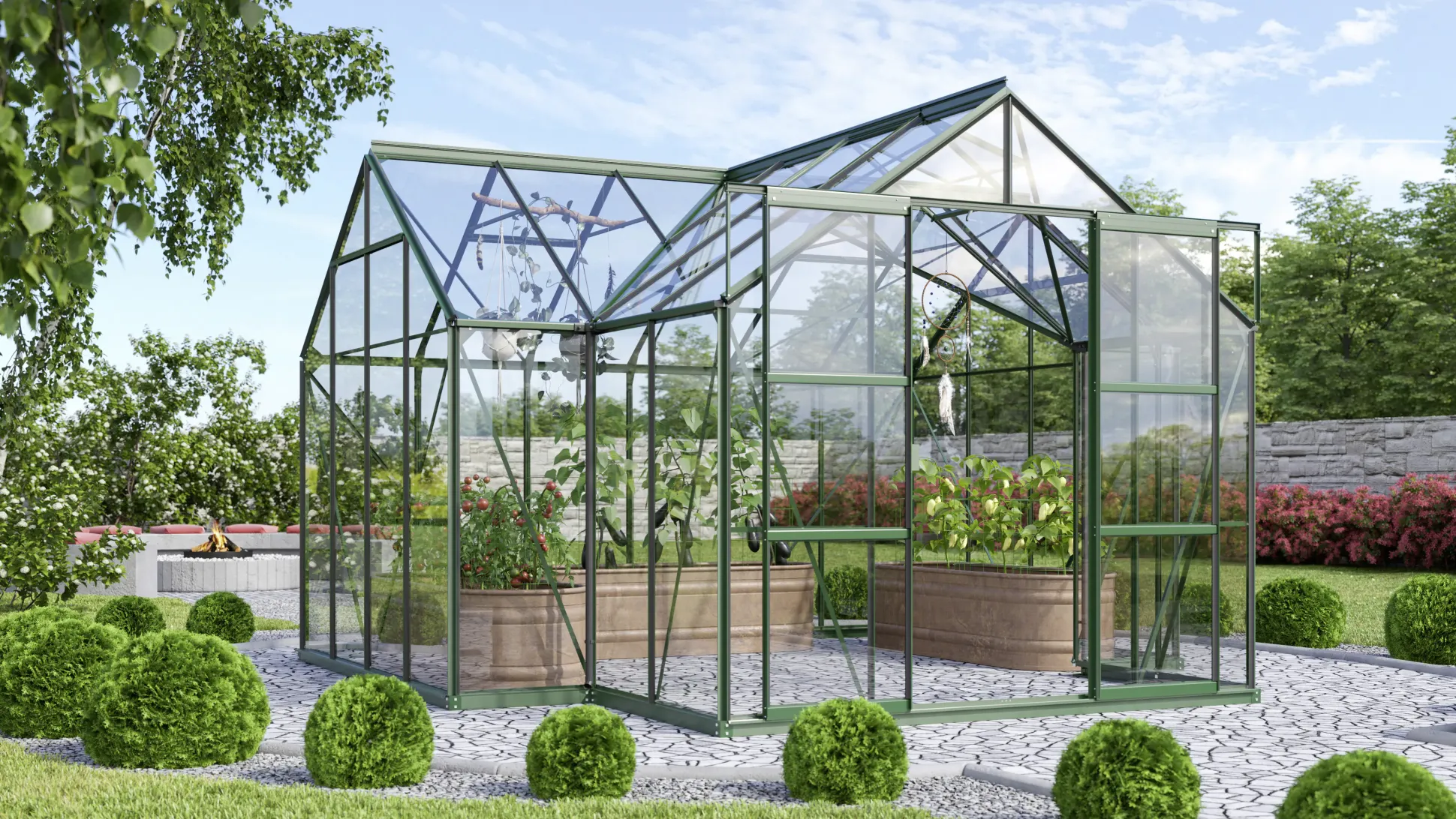 Vitavia Gewächshaus Sirona 13000 ESG 3 mm 381 x 381 cm