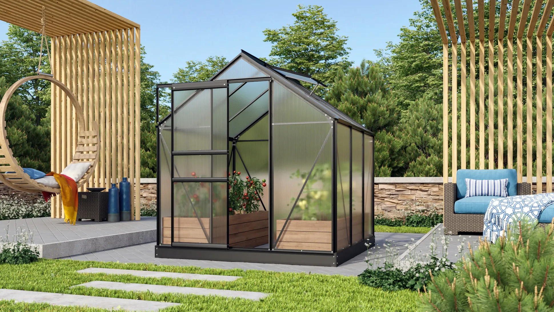 Vitavia Gewächshaus Venus 3800 192 x 192 cm 4 mm HPK