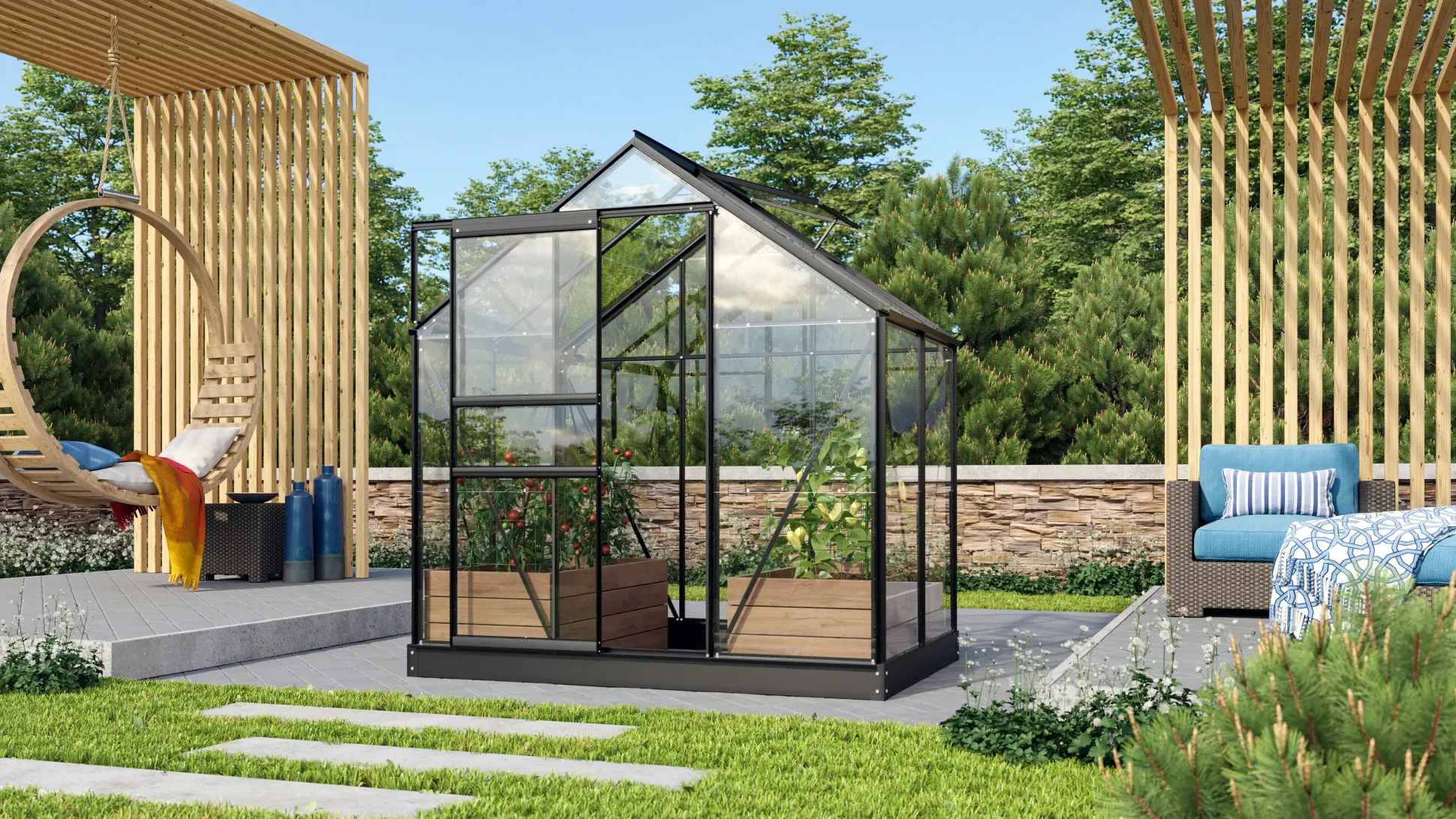 Vitavia Gewächshaus Venus 2500 192 x 130 cm 3 mm ESG