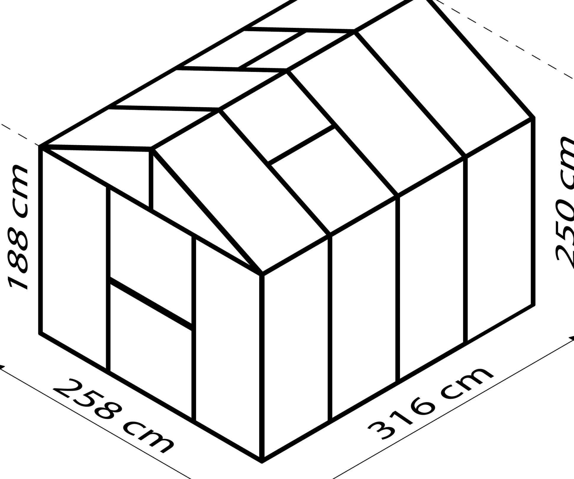 Vitavia Gewächshaus Zeus 8100 HPK 10 mm 256 x 314 cm