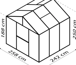 Vitavia Gewächshaus Zeus 6200 ESG 3 mm 266 x 250 cm