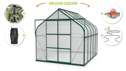 Vitavia Gewächshaus-Set Dione 8300 HKP 4 mm smaragd 254 x 316 cm