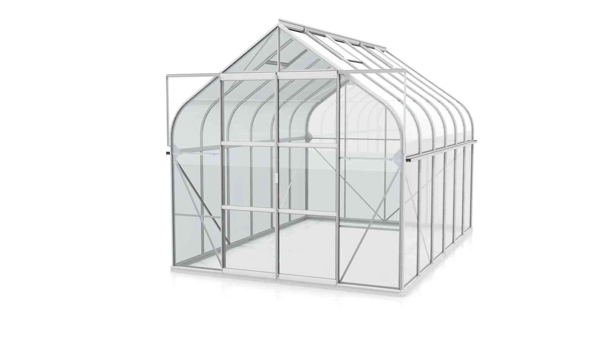 Vitavia Gewächshaus-Set Dione 9900 ESG 3 mm alu 254 x 379 cm