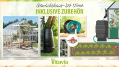 Vitavia Gewächshaus-Set Dione 9900 ESG 3 mm alu 254 x 379 cm