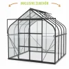 Vitavia Gewächshaus-Set Dione 6700 ESG 3 mm schwarz 254 x 254 cm