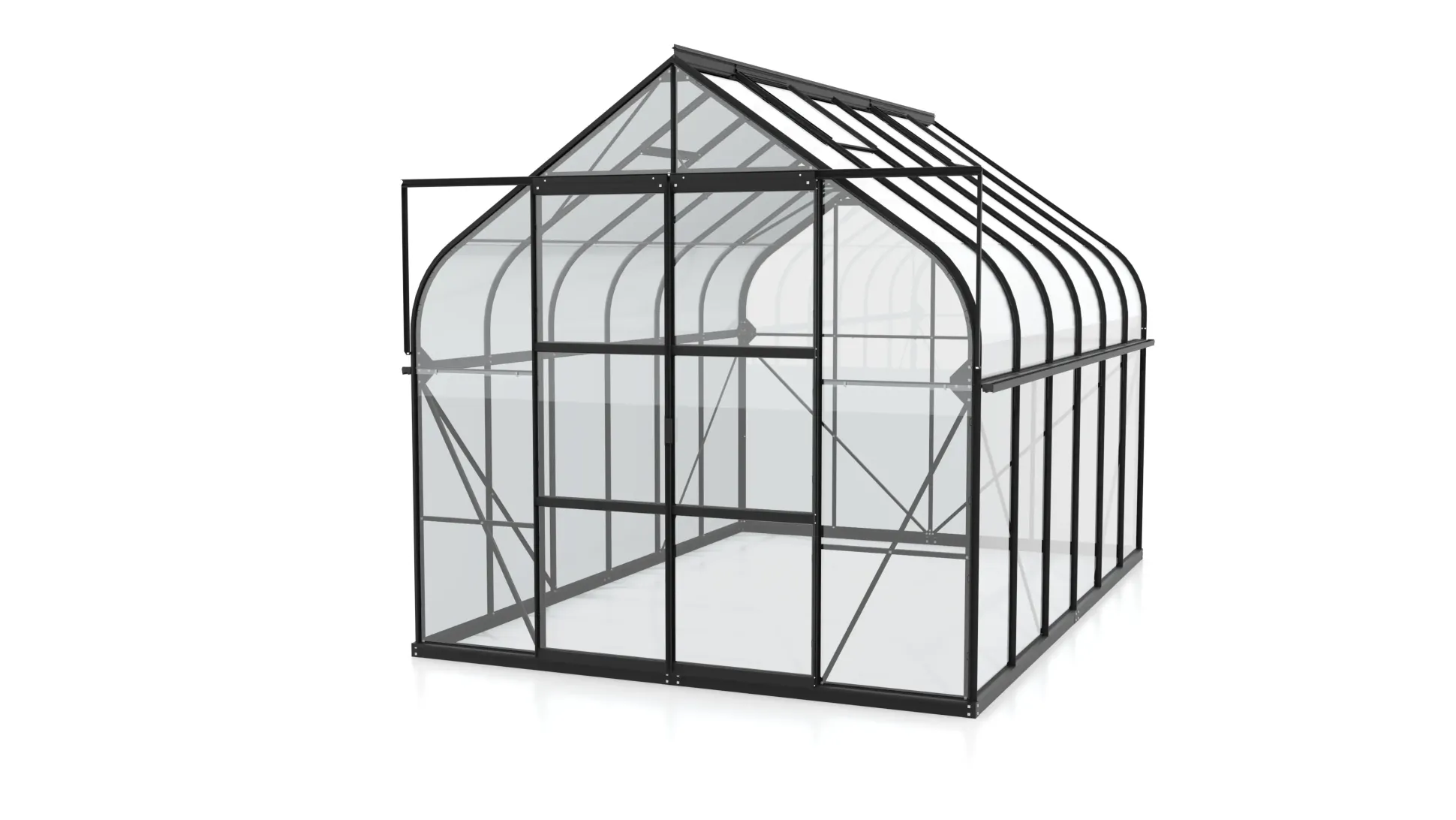 Vitavia Gewächshaus-Set Dione 9900 ESG 3 mm schwarz 254 x 379 cm