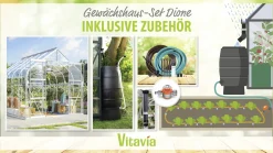 Vitavia Gewächshaus-Set Dione 8300 ESG 3 mm alu 254 x 317 cm