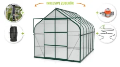 Vitavia Gewächshaus-Set Dione 9900 HKP 4 mm smaragd 254 x 378 cm