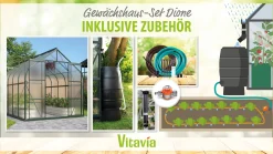 Vitavia Gewächshaus-Set Dione 9900 HKP 4 mm smaragd 254 x 378 cm