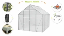 Vitavia Gewächshaus-Set Uranus 8300 HKP 4 mm alu 254 x 317 cm