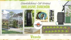 Vitavia Gewächshaus-Set Uranus 11500 ESG 3 mm alu 254 x 441 cm