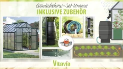 Vitavia Gewächshaus-Set Uranus 11500 HKP 4 mm smaragd 254 x 441 cm