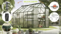 Vitavia Gewächshaus-Set Uranus 8300 HKP 4 mm smaragd 254 x 317 cm