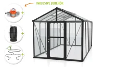 Vitavia Gewächshaus-Set Zeus 11900 ESG/HKP schwarz 266 x 473 cm