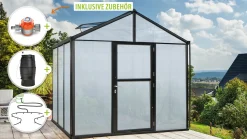 Vitavia Gewächshaus-Set Zeus 6200 HKP 10 mm schwarz 266 x 249 cm