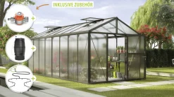 Vitavia Gewächshaus-Set Zeus 15700 HKP 16 mm schwarz 266 x 621 cm
