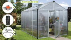 Vitavia Gewächshaus-Set Zeus 10000 HKP 10 mm alu 266 x 398 cm