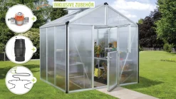 Vitavia Gewächshaus-Set Zeus 6200 HKP 16 mm alu 266 x 249 cm