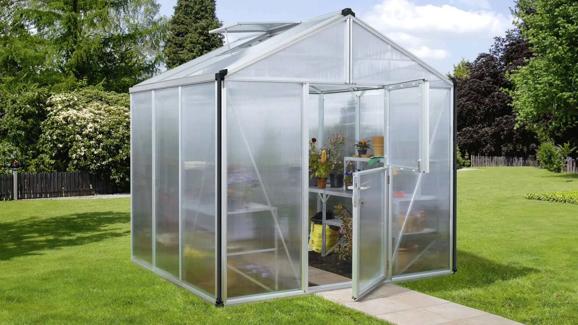 Vitavia Gewächshaus-Set Zeus 6200 HKP 16 mm alu 266 x 249 cm