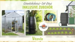 Vitavia Gewächshaus-Set Zeus 6200 HKP 16 mm alu 266 x 249 cm