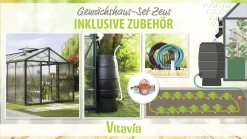 Vitavia Gewächshaus-Set Zeus 15700 HKP 10 mm schwarz 266 x 621 cm