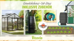 Vitavia Gewächshaus-Set Zeus 11900 HKP 10 mm schwarz 266 x 473 cm