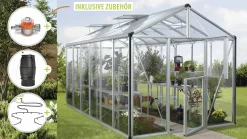 Vitavia Gewächshaus-Set Zeus 11900 ESG/HKP alu 266 x 398 cm