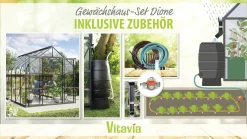 Vitavia Gewächshaus-Set-Set Dione 11500 ESG 3 mm schwarz 254 x 441 cm