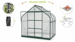 Vitavia Gewächshaus-Set-Set Dione 5000 HKP 4 mm smaragd 254 x 192 cm