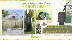 Vitavia Gewächshaus-Set-Set Dione 5000 HKP 4 mm alu 254 x 192 cm