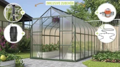 Vitavia Gewächshaus-Set-Set Dione 11500 HKP 4 mm smaragd 254 x 441 cm