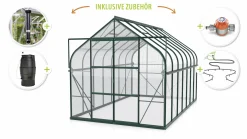 Vitavia Gewächshaus-Set-Set Dione 11500 ESG 3 mm smaragd 254 x 441 cm
