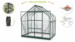 Vitavia Gewächshaus-Set-Set Dione 5000 ESG 3 mm smaragd 254 x 192 cm