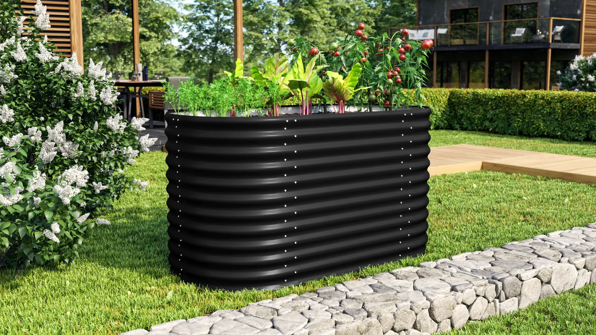 Vitavia Hochbeet Terra Basic 82 x 162 x 86 cm schwarz