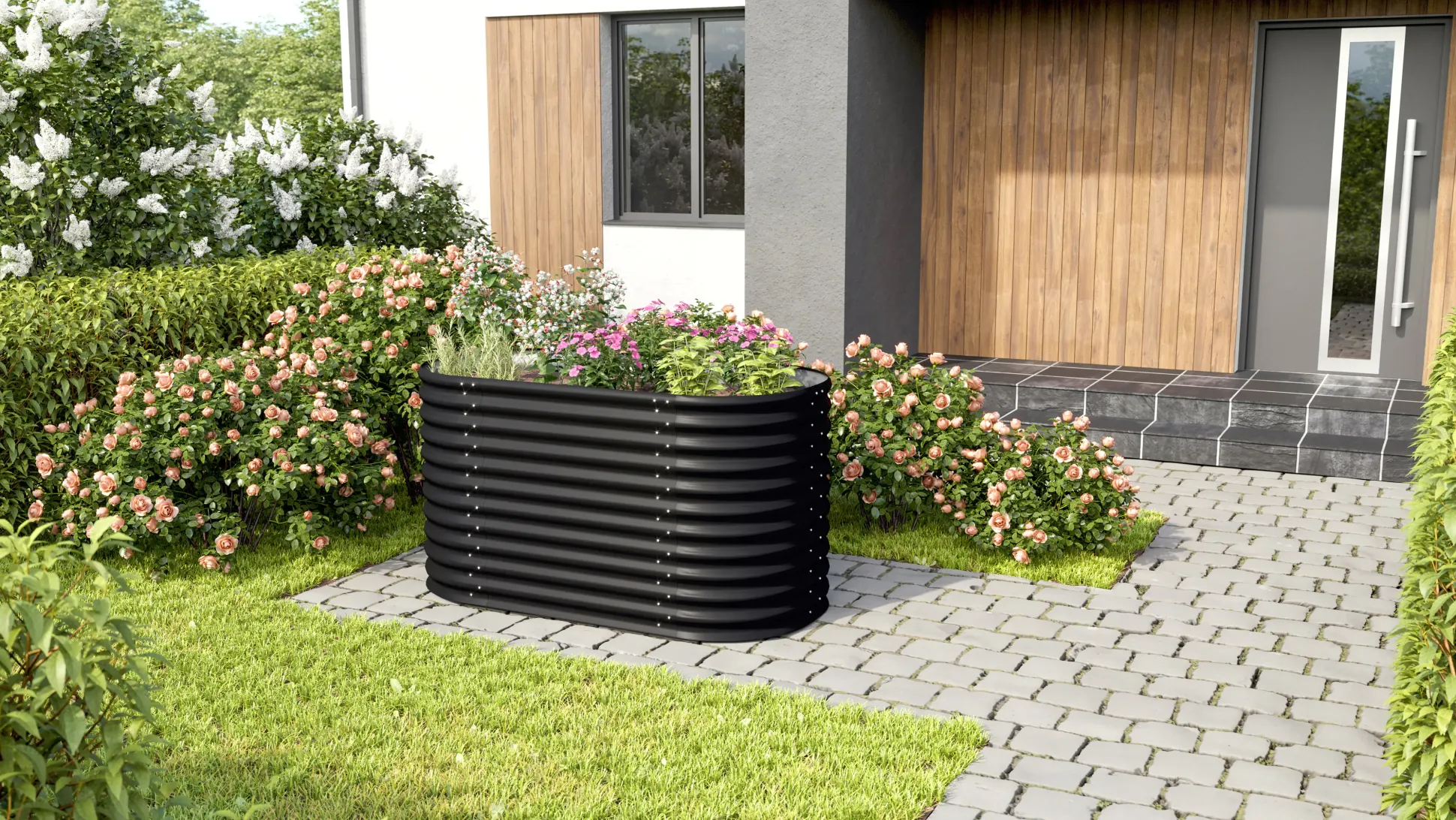 Vitavia Hochbeet Terra Basic 82 x 162 x 86 cm schwarz