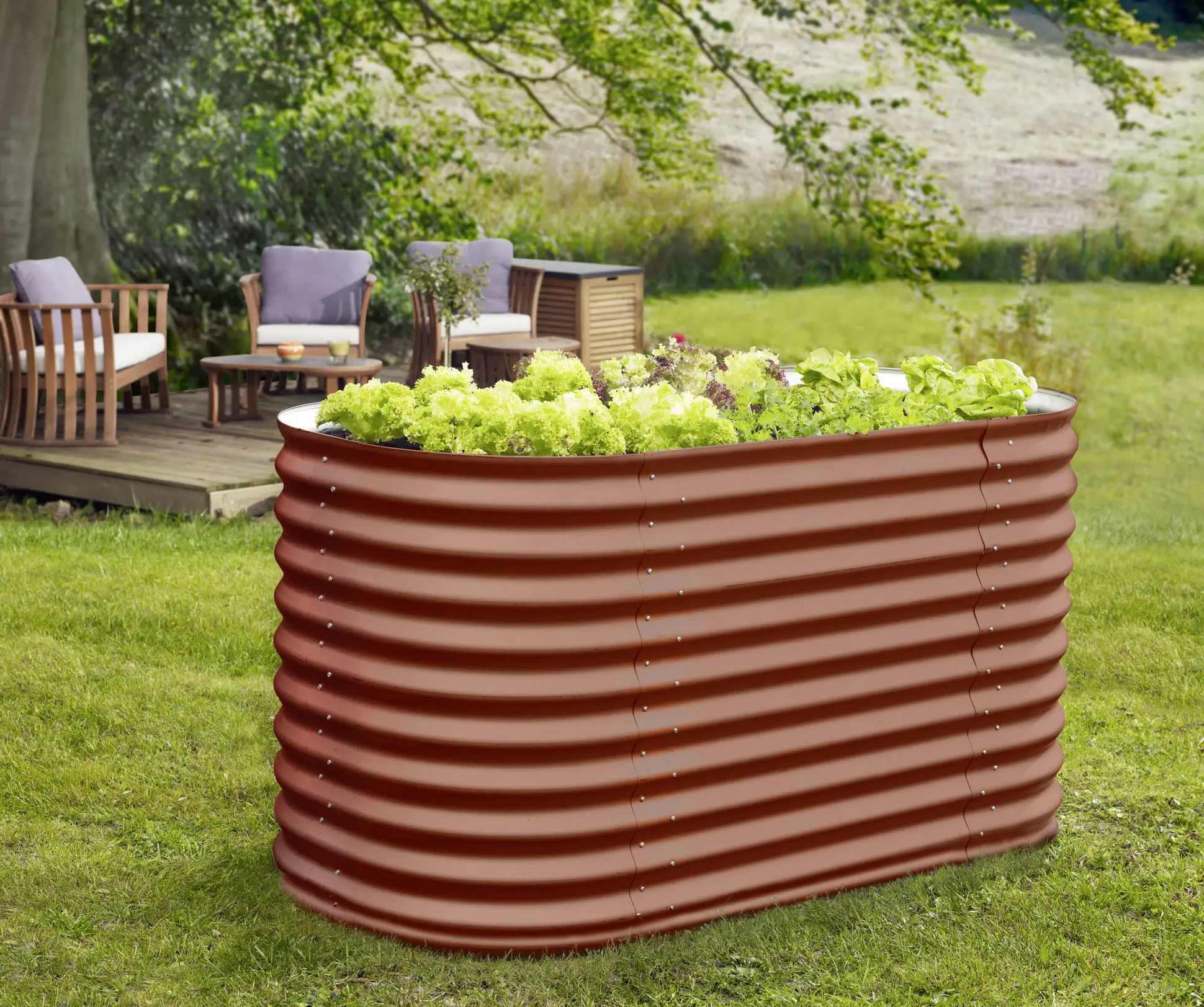 Vitavia Hochbeet Terra Basic 82 x 162 x 86 cm rubin