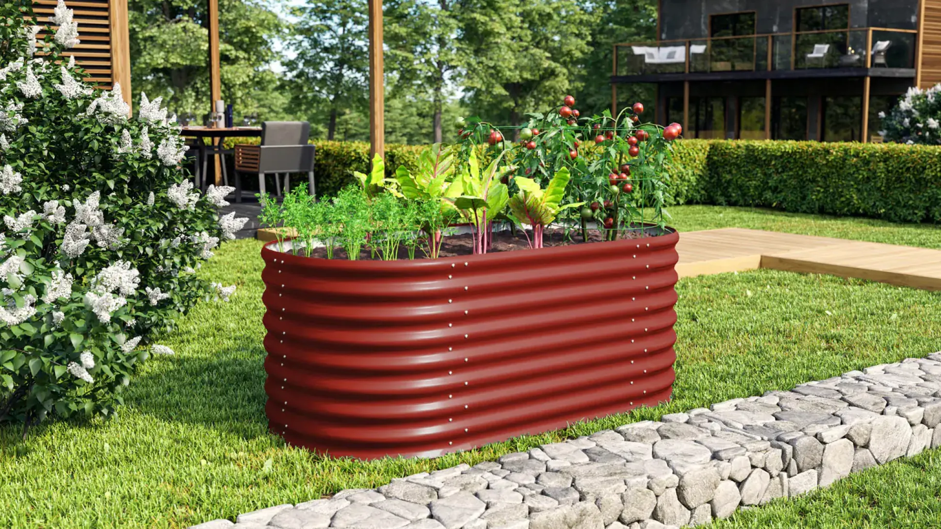 Vitavia Hochbeet Terra Basic 82 x 162 x 63 cm rubin