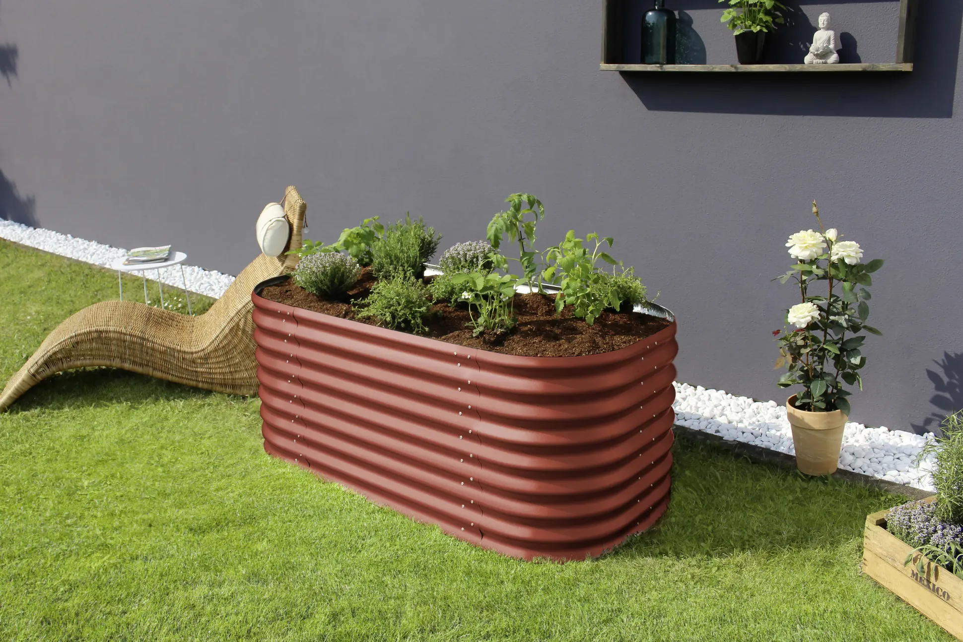 Vitavia Hochbeet Terra Basic 82 x 162 x 63 cm rubin
