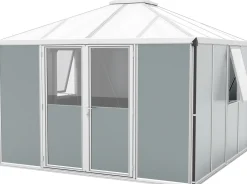 Vitavia Metallgerätehaus Universum salbei-grau eloxiert 321 x 321 cm
