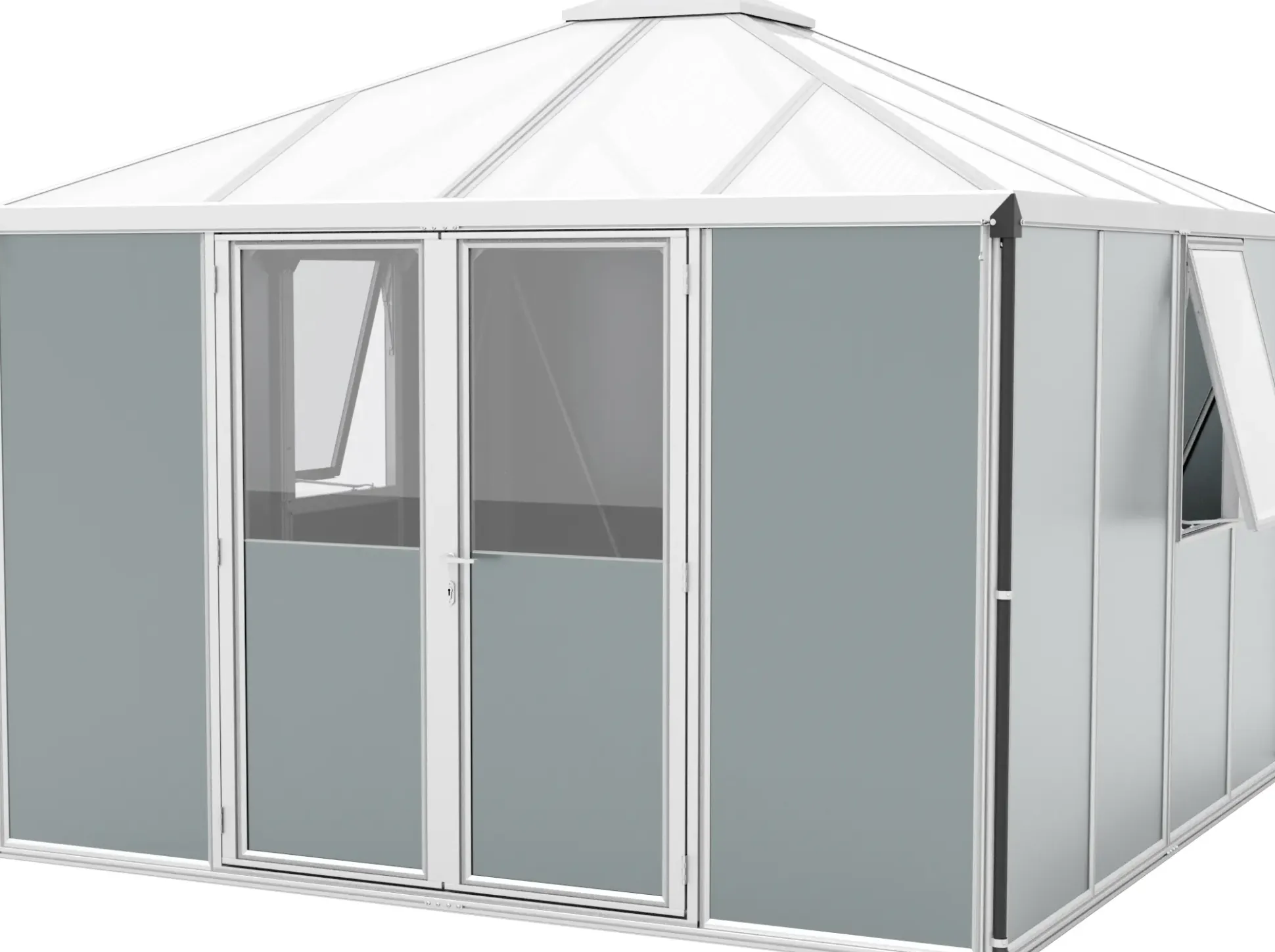 Vitavia Metallgerätehaus Universum salbei-grau eloxiert 321 x 321 cm