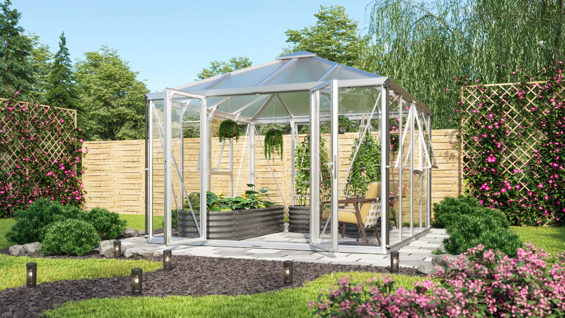 Vitavia Premium-Gewächshaus Minos 10200 317 x 322 cm 3 mm ESG
